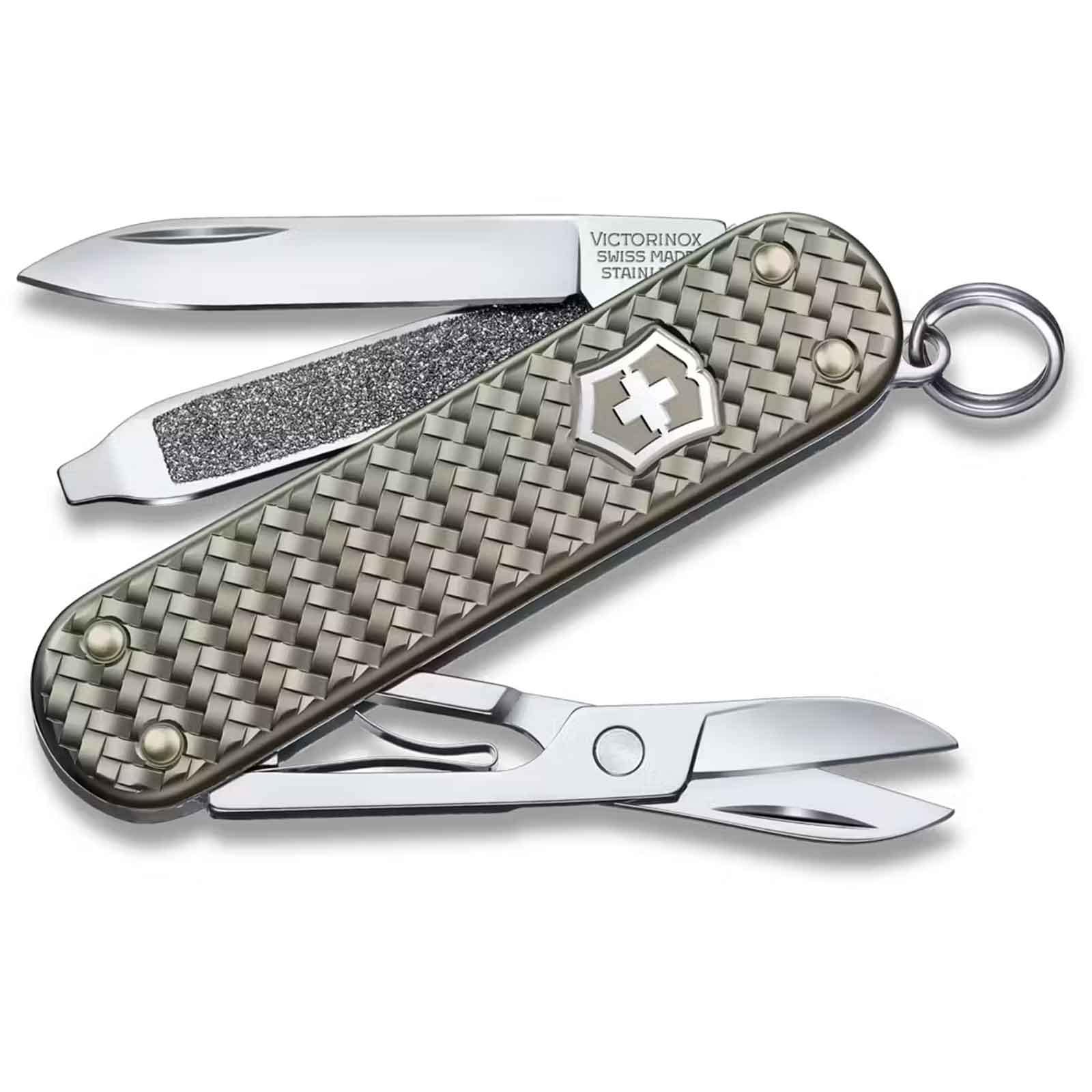 Victorinox Classic Precious Alox Infinite Grey – Sd Klinge ausgeklappt