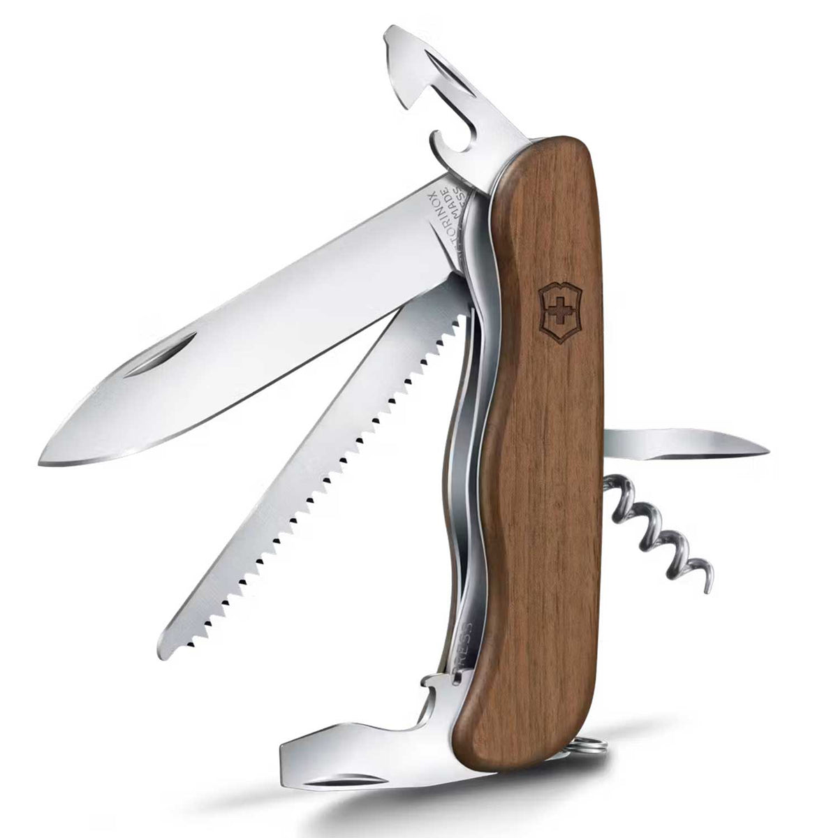 Victorinox Forester Wood – Taschenmesser mit Nussbaumholz und 10 Funktionen