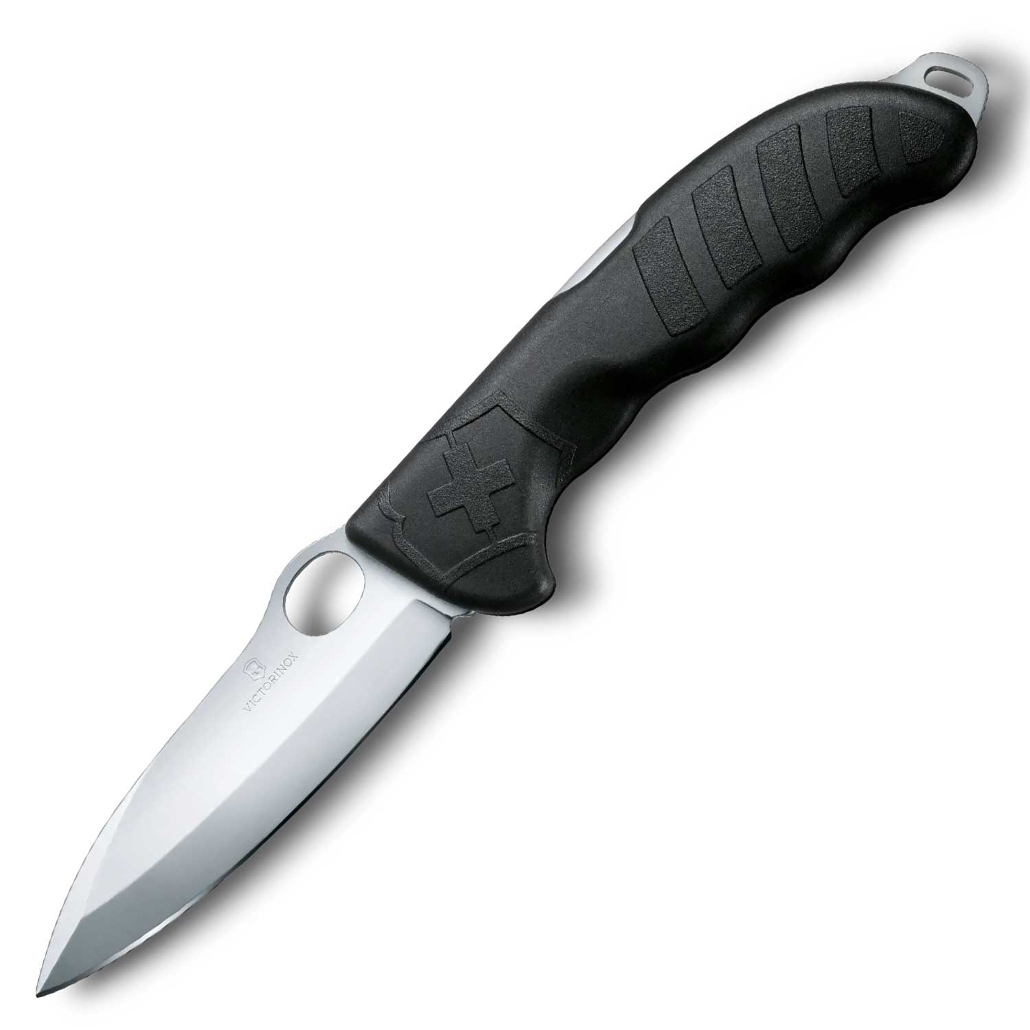 Victorinox Hunter Pro M schwarz – Jagd- & Outdoor-Taschenmesser mit Kunstlederetui – Detailansicht