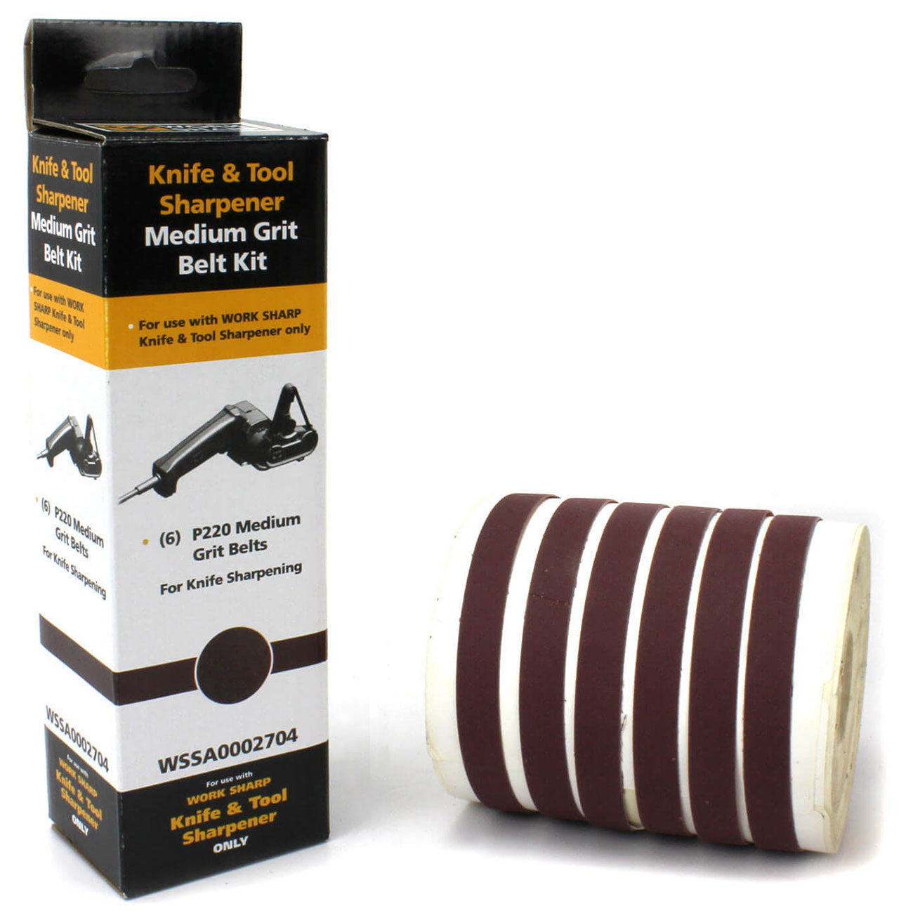 Work Sharp WSKTS Belt Kit 220 – Mittel-Körnung für präzise Schneiden